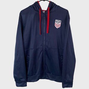 U.S. Soccer Sideline Full-Zip Hoodie Navy Blue Men's Small Long-Sleeve Pullover